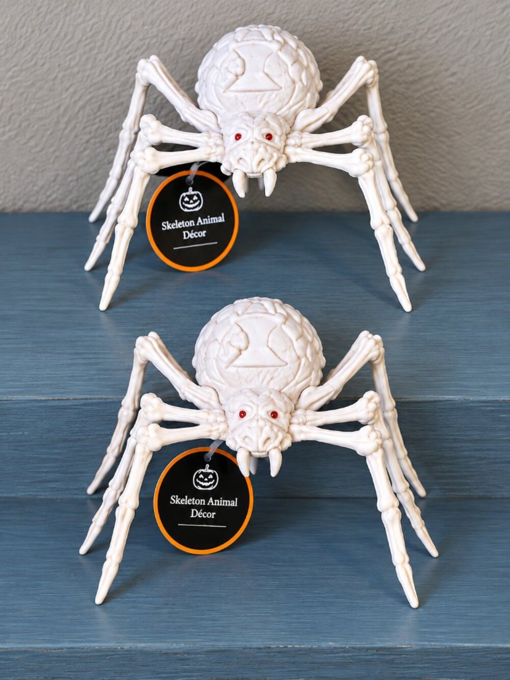 Halloween Skeleton Spiders Set of 2 Spooky Tabletop Decor